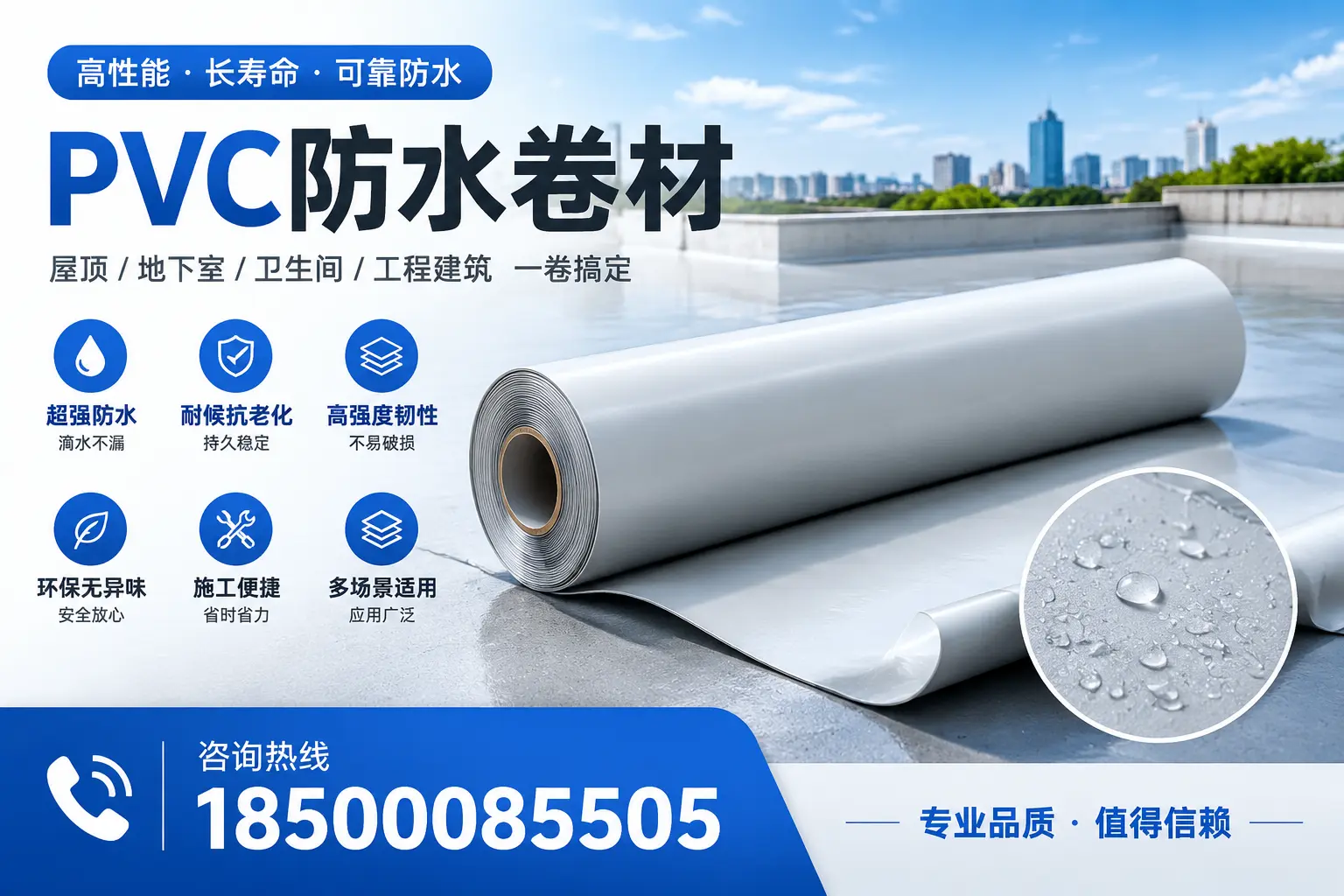 PVC防水卷材的防水效果评测,适合东莞的科学依据